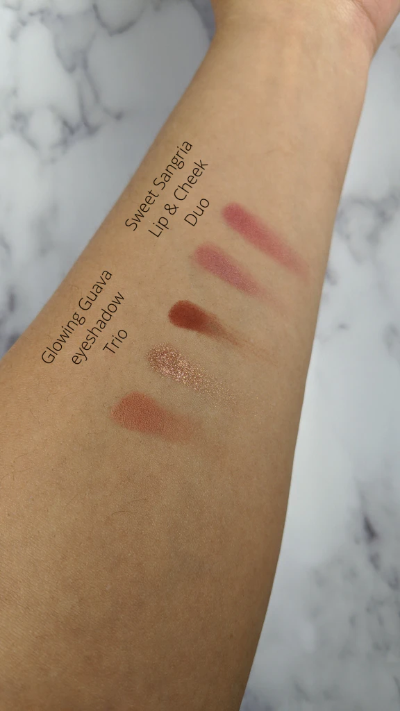 Swatches of Glowing Guava Trio and Sweet Sangria Duo