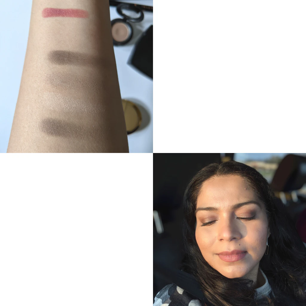 Taupe Eyeshadow and Pink Lipstick
